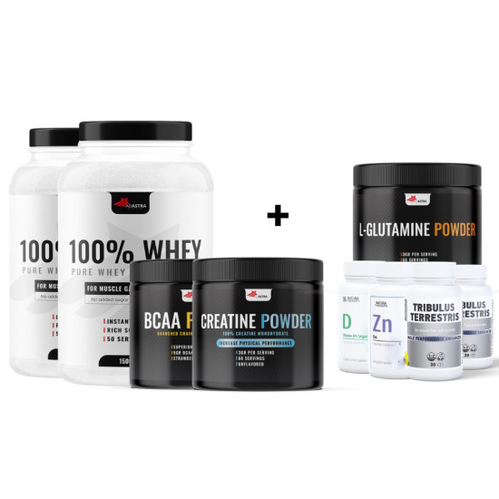 2x 100% WHEY Protein 1500g + BCAA + CREATINE MONOHYDRATE  + гратис  L-GLUTAMINE + 2x Tribulus Terrestris + Zink + Vitamin D3